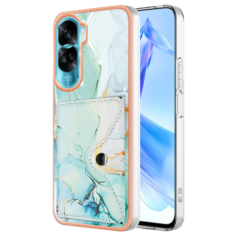 YB Leather Coating Series-9 for Honor 90 Lite 5G / X50i 5G Case Card Slot Kickstand PU+TPU IMD Phone Cover YB Leather Coating Series-9 for Honor 90 Lite 5G / X50i 5G Case Card Slot Kickstand PU+TPU IMD Phone Cover